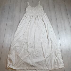 Laura Ashley Women's Maxi Dress Small White Lace 100% Cotton Vintage Cottagecore